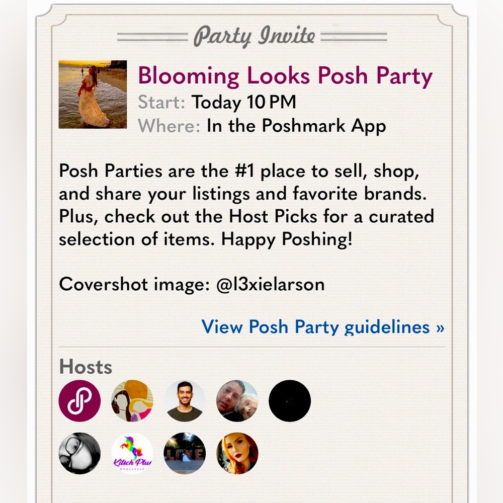 POSHMARK 🎉 PARTY Blooming LOOKS Posh Party HOST 3/24/2025 10pmEST 9pmCST 7pmPST